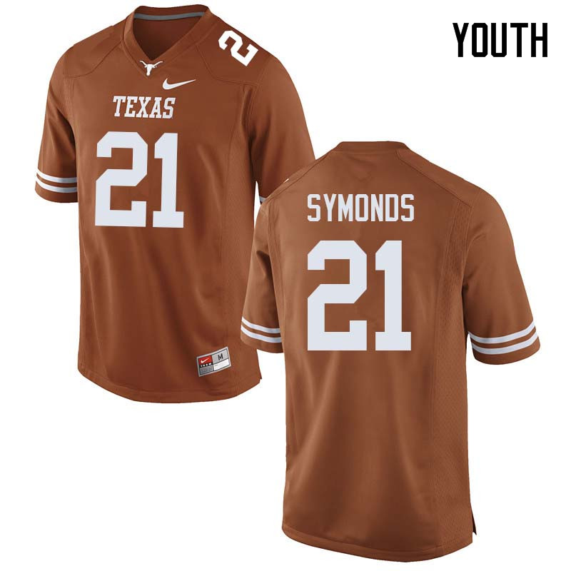 Youth #21 Turner Symonds Texas Longhorns College Football Jerseys Sale-Orange